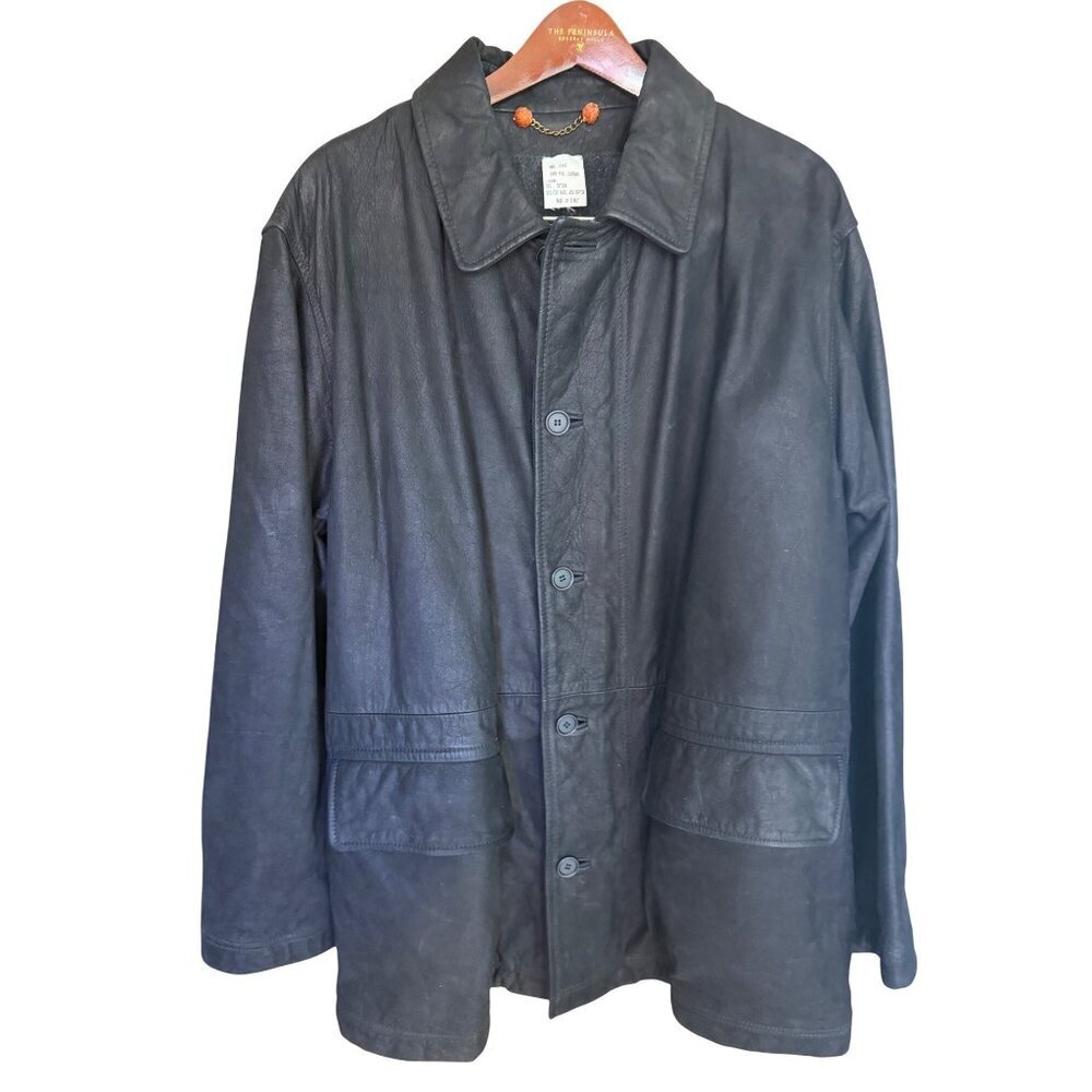 Davide Cenci Vintage Leather Jacket Mens Size XL Vintage Style Luxury